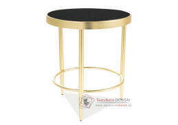 MYSTIC C, konferenční stolek, zlatá / černé sklo