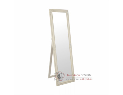 MALKIA 12, zrcadlo stojací, dřevěný rám smetanové barvy