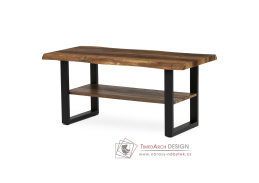 CT-F4212 OLW, konferenční stůl 120x60cm, černý lak / staré dřevo