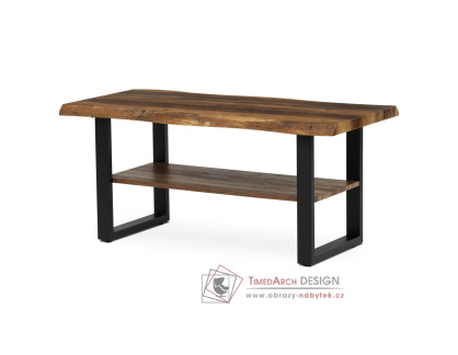 CT-F4212 OLW, konferenční stůl 120x60cm, černý lak / staré dřevo