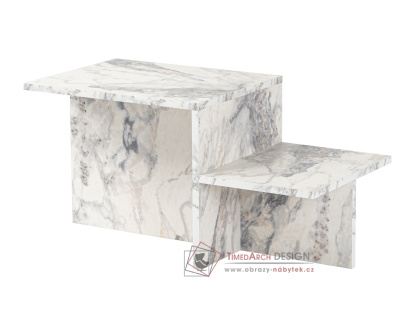 HARMONY, konferenční stolek 80x40cm, bílý mramor