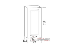 CHARLOTTA, horní skříňka 1-dveřová 30B, výběr provedení