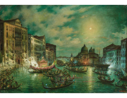 D-5877 Giovanni Grubacs - Noční pohled na Canal Grande v Benátkách