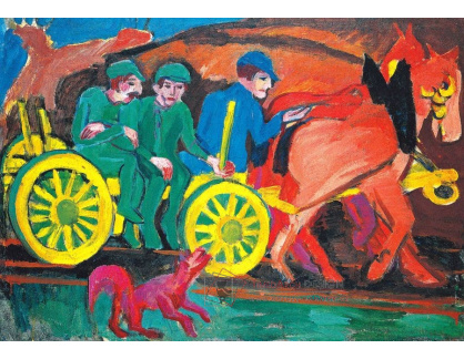 VELK 19 Ernst Ludwig Kirchner - Tři rolníci na koňském povozu