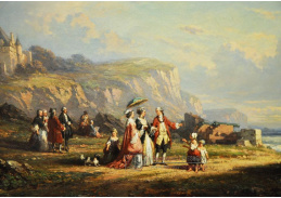 VF115 Auguste Delacroix - Promenáda po pláži v Dieppe