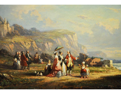 VF115 Auguste Delacroix - Promenáda po pláži v Dieppe