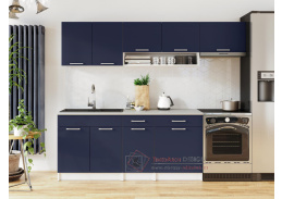 VIOLETA, kuchyňská linka 240-180cm, tmavě modrá