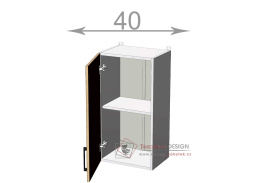 horní skříňka š.40, v.72, Kaiser W4072, bílá/antracit lesk