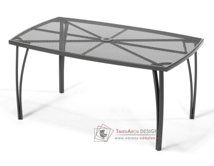 ANTVERPY, zahradní kovový stůl 150x90cm, antracit