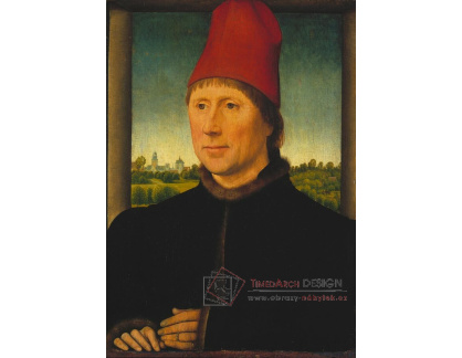 A-7810 Hans Memling - Portrét muže v červeném klobouku