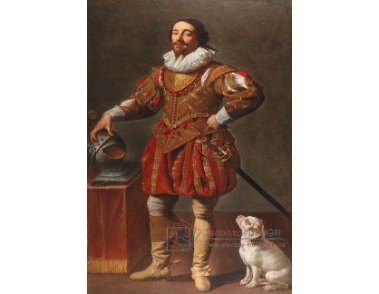 DDSO-3006 Simon Vouet - Portrét muže se psem