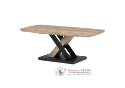 CT-W1570 SRE, konferenční stůl 120x60cm, černý lak / dub san remo
