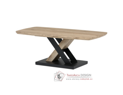CT-W1570 SRE, konferenční stůl 120x60cm, černý lak / dub san remo