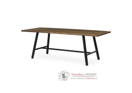 HT-T1822 WAL, jídelní stůl 220x90cm, černá / ořech