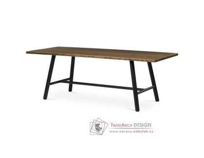HT-T1822 WAL, jídelní stůl 220x90cm, černá / ořech