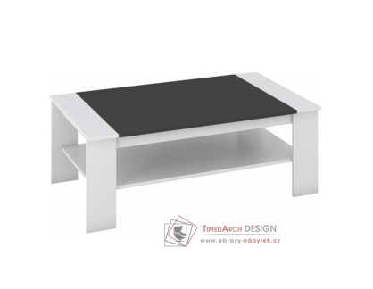 BAKER, konferenční stolek 120x71cm, černá / bílá