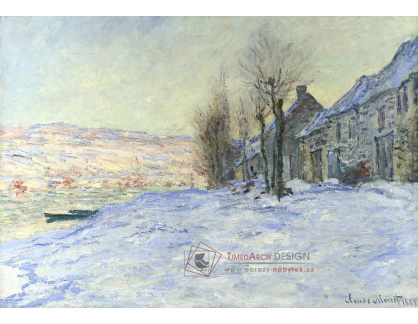 R8-107 Claude Monet - Západ slunce v zasněženém Lavacourt
