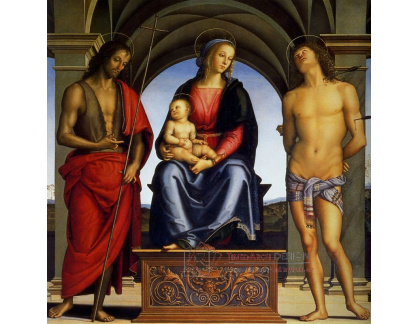 SO IV-26 Pietro Perugino - Madonna a dítě se svatými Janem Křtitelem a Sebestianem