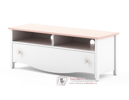 MIA MI-13, televizní stolek, bílá / růžová