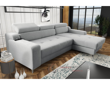 DARINA PREMIUM, sedací souprava - pravá, látka Massimo 415 světle šedá