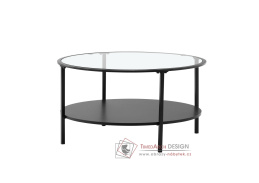 PARLAN, konferenční stolek 80x43cm, černá / sklo