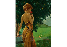 A-8544 Conrad Kiesel - Mladá dáma s růží u stromu