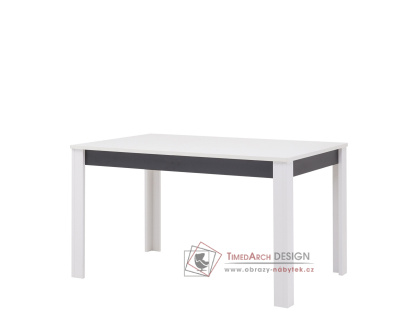 GRAY GR11, jídelní stůl rozkládací 135-185x86cm, bílá / grafit
