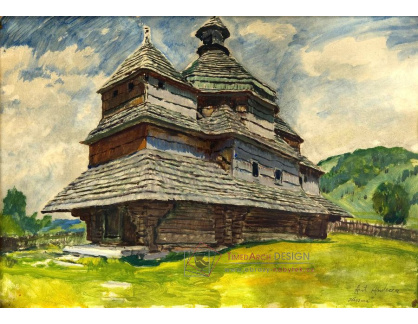 VCM 168 Antonín Hudeček - Dřevěný kostelík v Rusné na Podkarpatské Rusi