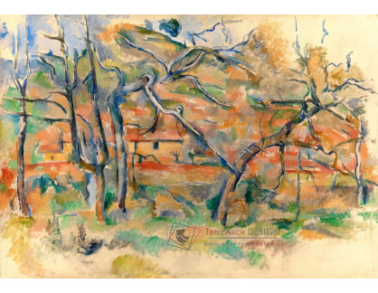 VR10-34 Paul Cézanne - Stromy a dům v Provence