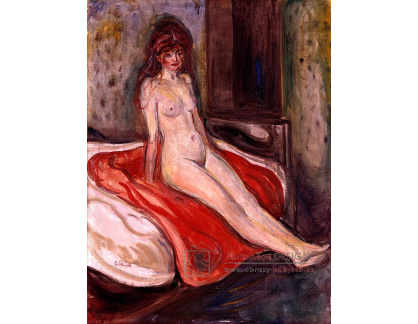 VEM13-152 Edvard Munch - Žena na červené dece