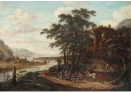 SO VIII-385 Jan van Peeter Bredael - Říční krajina s postavami