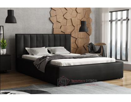 LUCINI, čalouněná postel 180x200cm, ekokůže černá