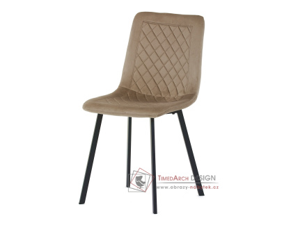 DCL-973 CAP4, jídelní židle, černá / látka cappuccino samet