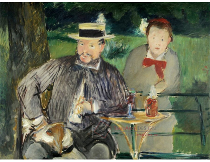 VEM 76 Édouard Manet - Portrét Ernesta a jeho dcery Marty Hoschede