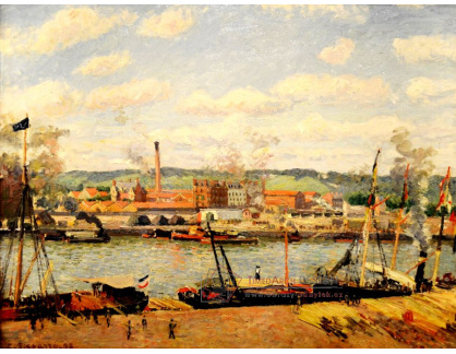 VCP-373 Camille Pissarro - Pohled na továrnu na bavlnu v Oiseel poblíž Rouen