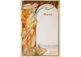 VAM84 Alfons Mucha - Menu, Moet a Chandon