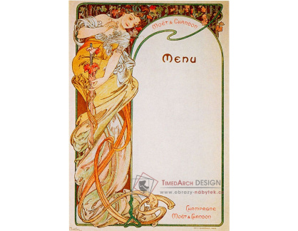 VAM84 Alfons Mucha - Menu, Moet a Chandon