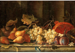 VZ197 Giuseppe Lavagna - Zátiší s hrozny, švestkami a granátovými jablky
