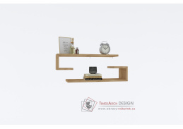 ELDO, nástěnná police - sada 2ks, dub sapphire