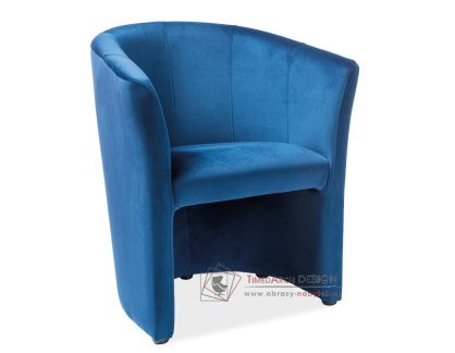 TM-1 VELVET, čalouněné křeslo, látka Bluvel 86 modrá