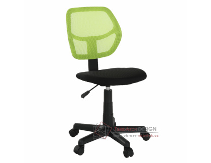 MESH, dětská otočná židle, černá / zelená