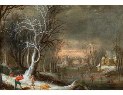DDSO-1584 Frans de Momper - Zimní krajina s dřevorubci