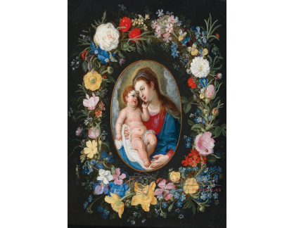 DDSO-2016 Jan Brueghel a Hendrick van Balen - Květinový věnec obklopující kartuši s Madonnou s dítětem