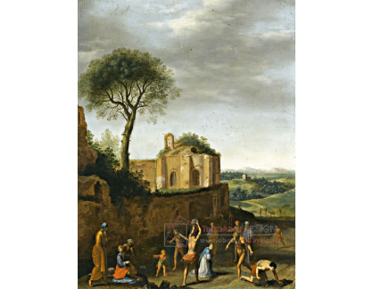 XV-356 Cornelis van Poelenburch - Kamenování svatého Štěpána