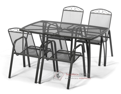 ANTVERPY+BRUSEL, záhradní sestava 1+4, antracit