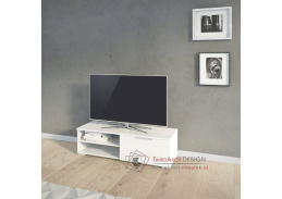 MATEO 066, televizní stolek, bílá / bílý lesk