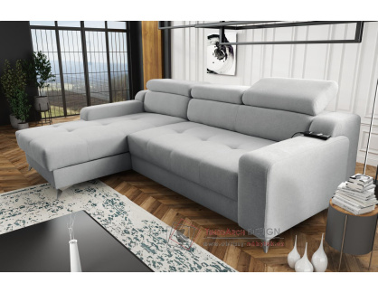 DARINA PREMIUM, sedací souprava - levá, látka Massimo 415 světle šedá