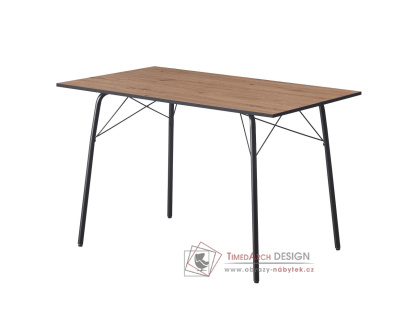 NALAK 2, jídelní stůl 120x70cm, černá / dub artisan