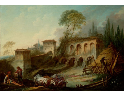 DDSO-2150 Francois Boucher - Imaginární krajina s Palatine Hill od Campo Vaccino