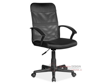 Q-702, kancelářská židle, látka / síťovina černá